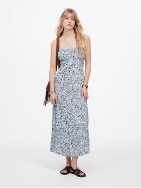 Madewell Light Blue Floral Maxi Dress